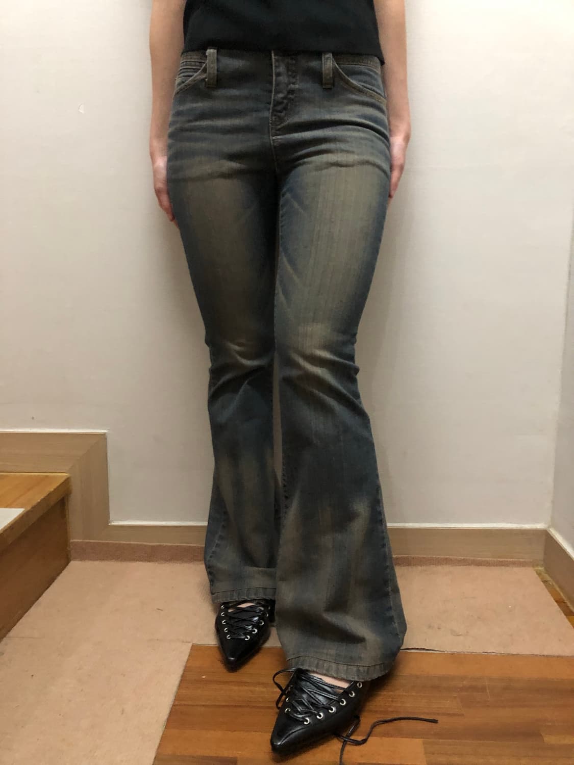 빈티지 데님 워싱 로우라이즈 팬츠 상품이미지8