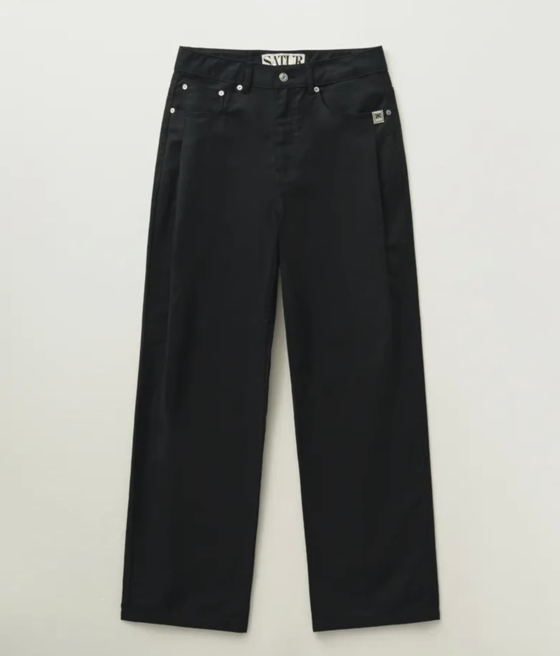세터 와이드 커브드 치노 팬츠 블랙(S) 르아르애습벨리에미세키서울파브레가 상품이미지8
