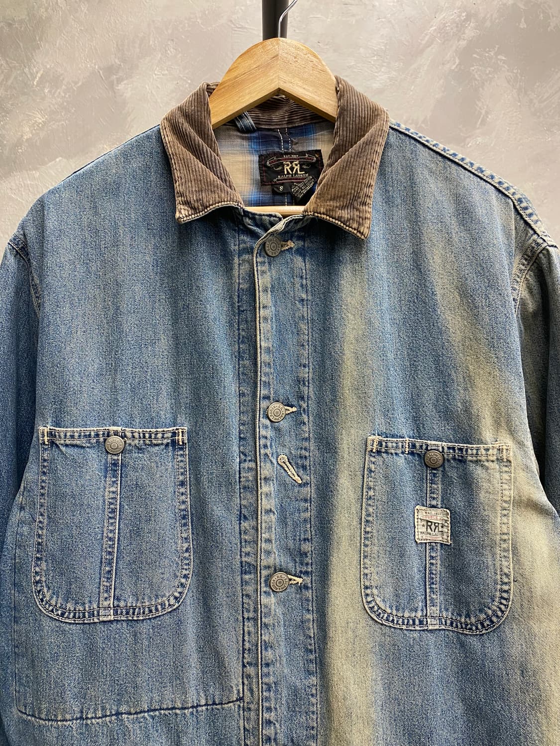 [S] 90s RRL 더블알엘 랄프로렌 페이디드 데님 초어자켓 상품이미지3