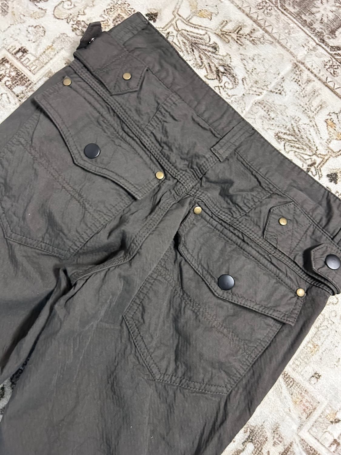 y2k khaki side strap pants 상품이미지5