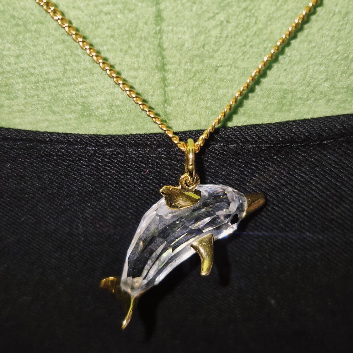 90s 스와로브스키 크리스탈 돌고래 목걸이 상품이미지7