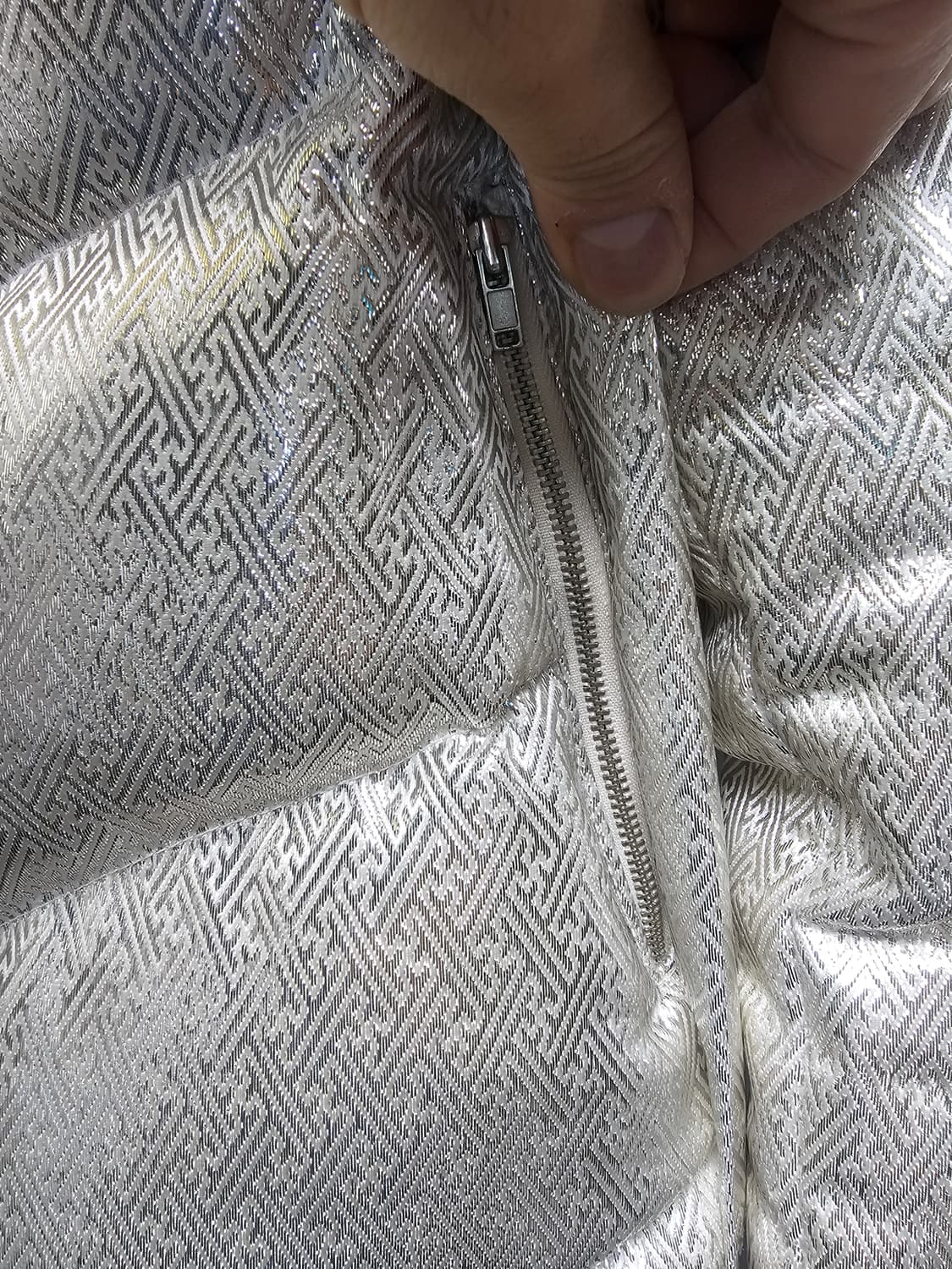 새상품 디자이너 컬렉션 폭스퍼 실크 오리털 패딩 자켓 상품이미지9