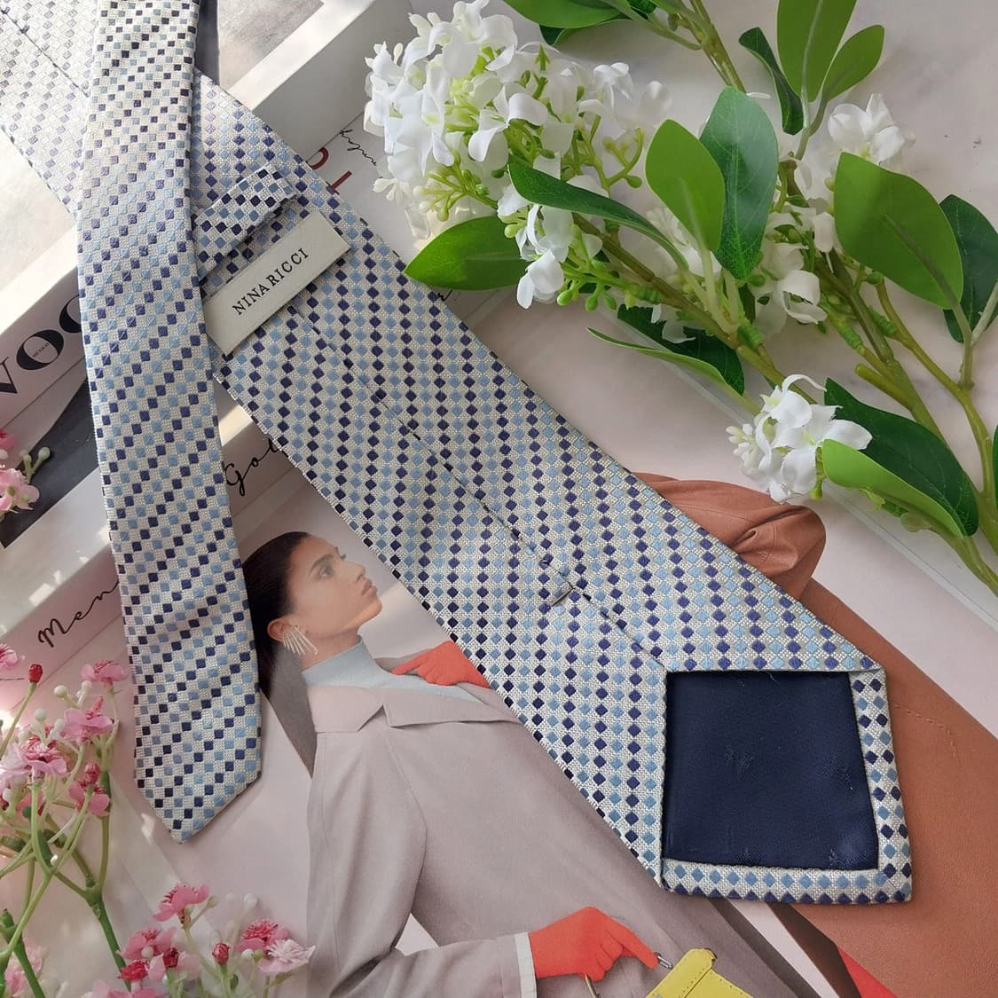 니나리치 실크 체크 자카드 넥타이 8cm A+등급 K1954
 상품이미지5