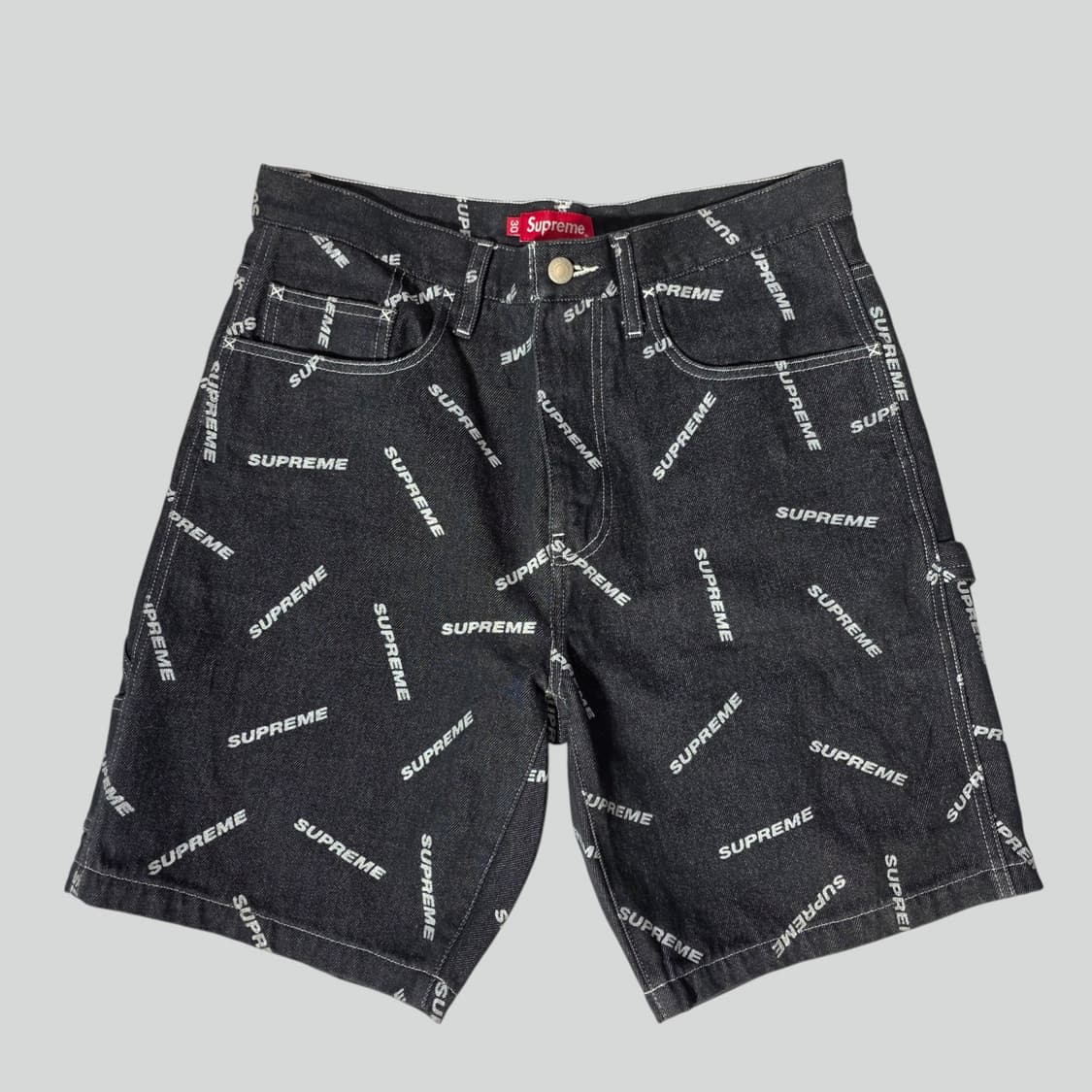 [30]슈프림 멀티로고 데님 페인터 쇼츠 상품이미지1