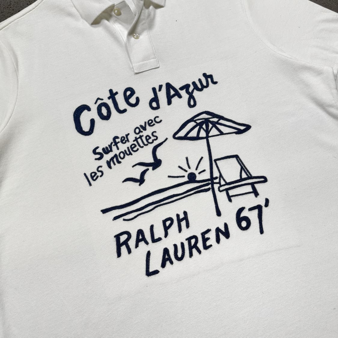 폴로 랄프로렌 임브로이더 자수로고 화이트 카라 반팔 PK 상품이미지2