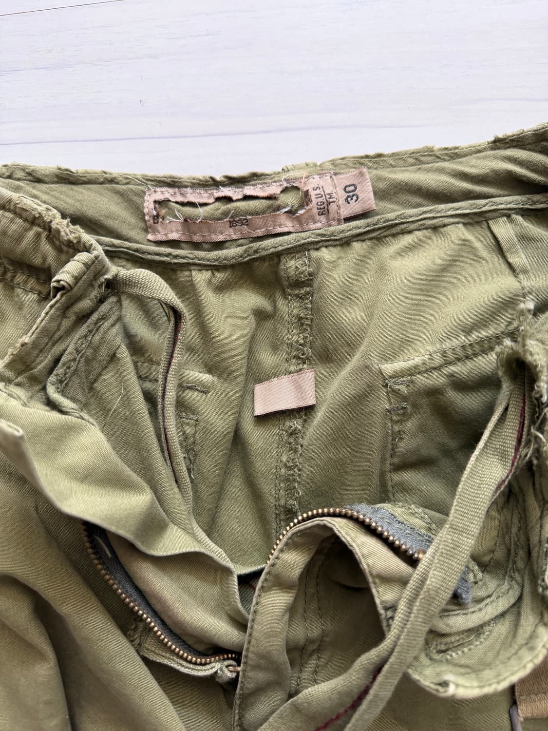 [31] vintage 미군 포켓 카고 팬츠 카키 상품이미지5