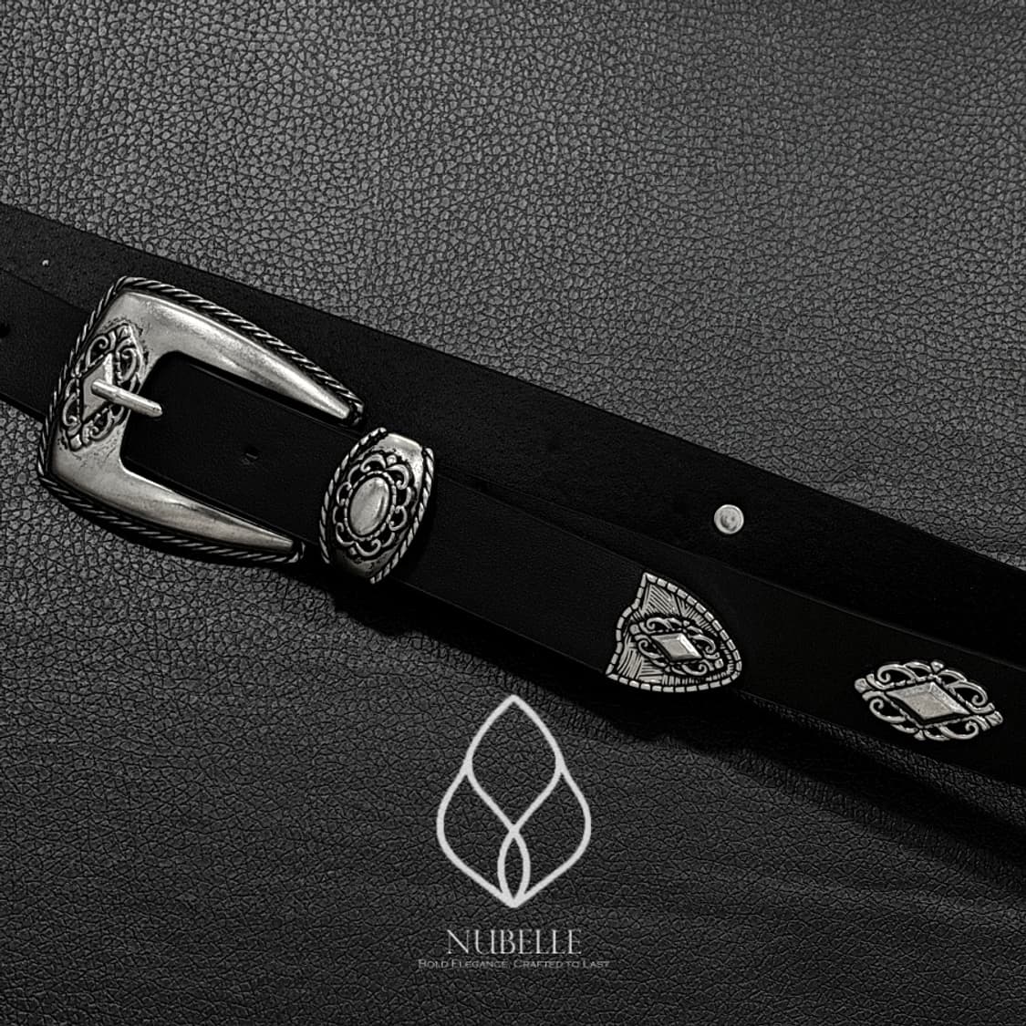 🌗 Chrome western belt / 크롬 스터드 웨스턴 벨트 상품이미지1