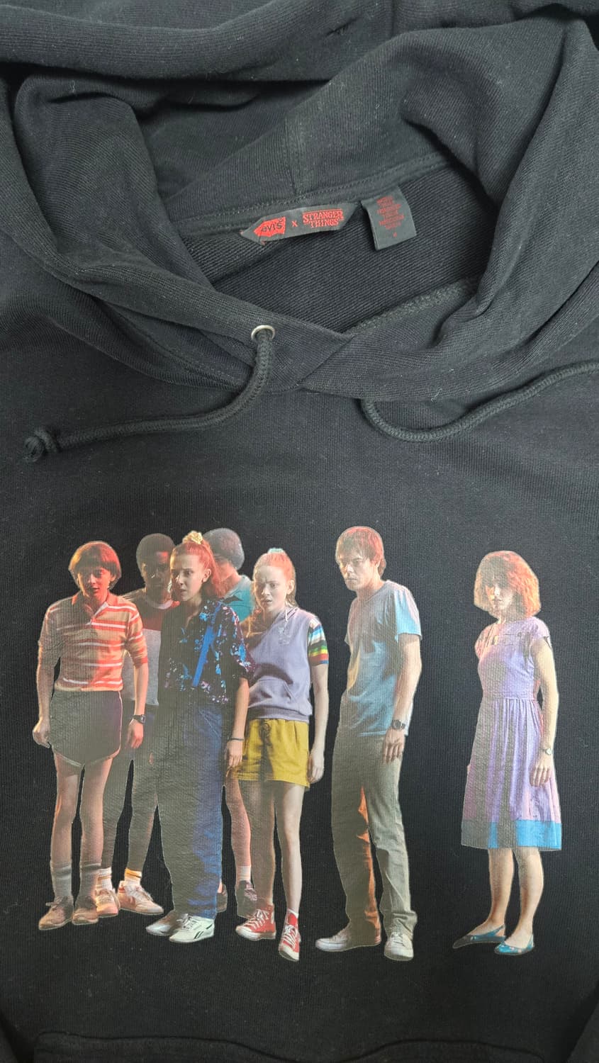 리바이스 기묘한 이야기 콜라보 후드티 블랙 상품이미지3