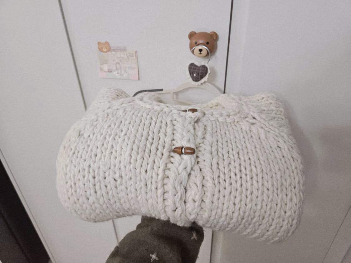 [새상품] 아이보리 핸드메이드 니트 가디건 스웨터 상품이미지9