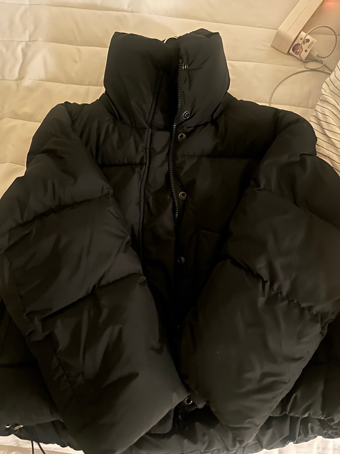 플로움 덕다운 숏패딩 블랙 [Free] 상품이미지7