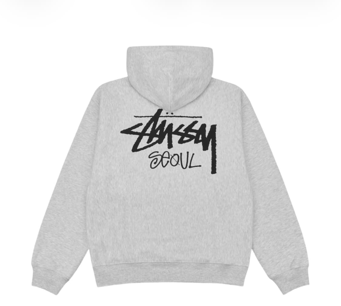 [M] 스투시 스탁 서울 후드 애쉬 헤더 상품이미지1