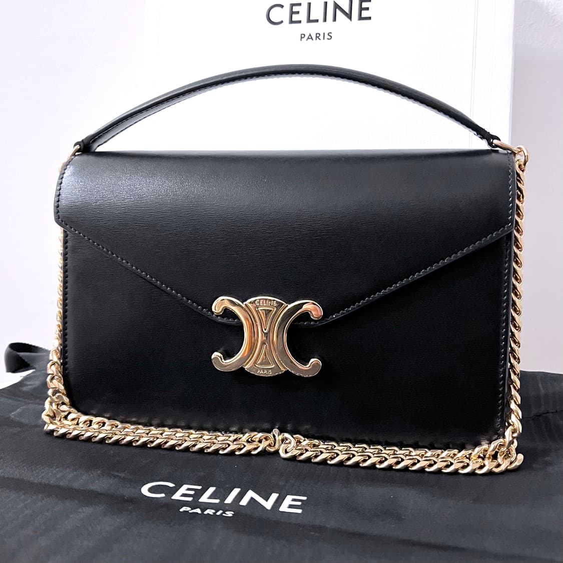 [S급/정품] 셀린느 마고 체인 지갑 가방 블랙 상품이미지2