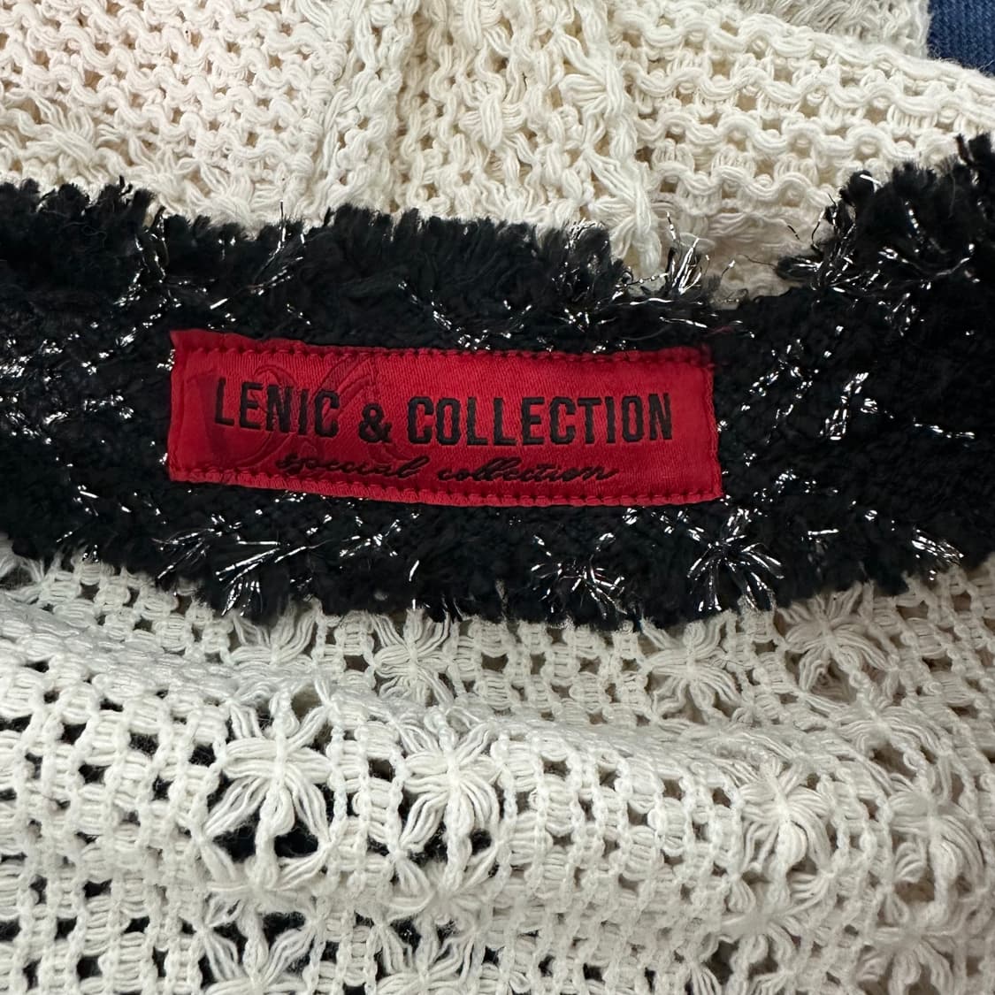 lenic&collection 아이보리 블랙 트위드 가디건 상품이미지3
