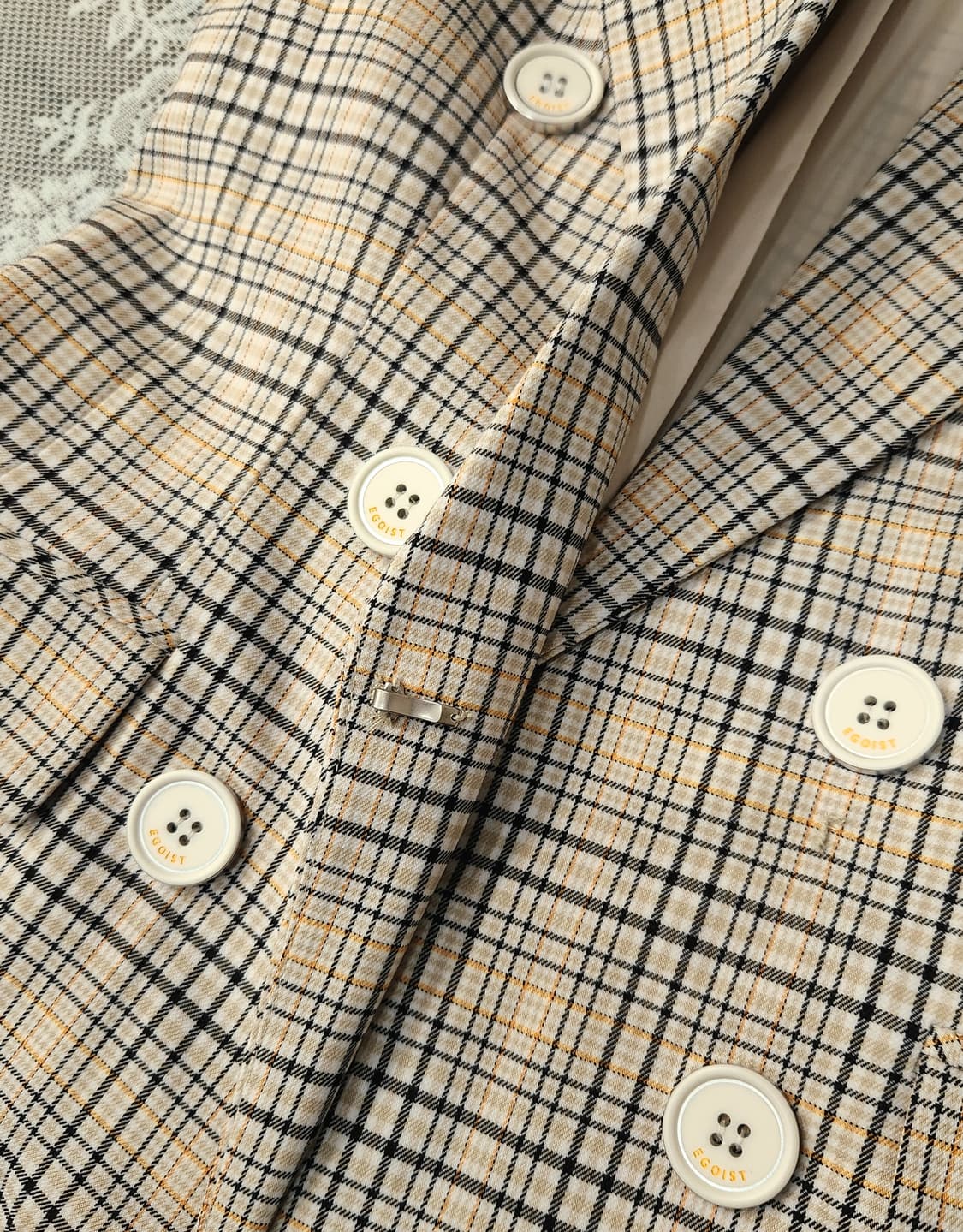 (새상품)에고이스트 체크더블자켓55 상품이미지6