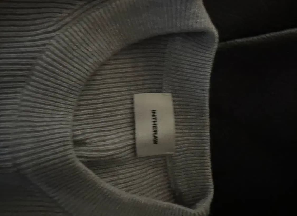 인더로우 코튼 립 니트 멜란지 그레이 2사이즈 상품이미지2