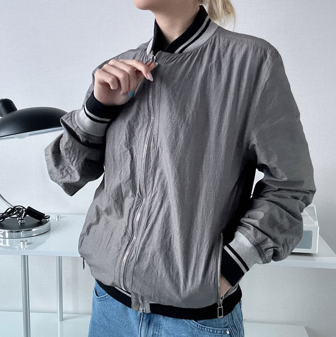 디올 BEE 자수 잔체크 집업 50 상품이미지1