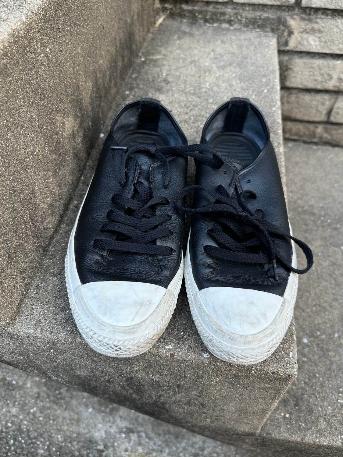 Converse all star black leather shoes 상품이미지3