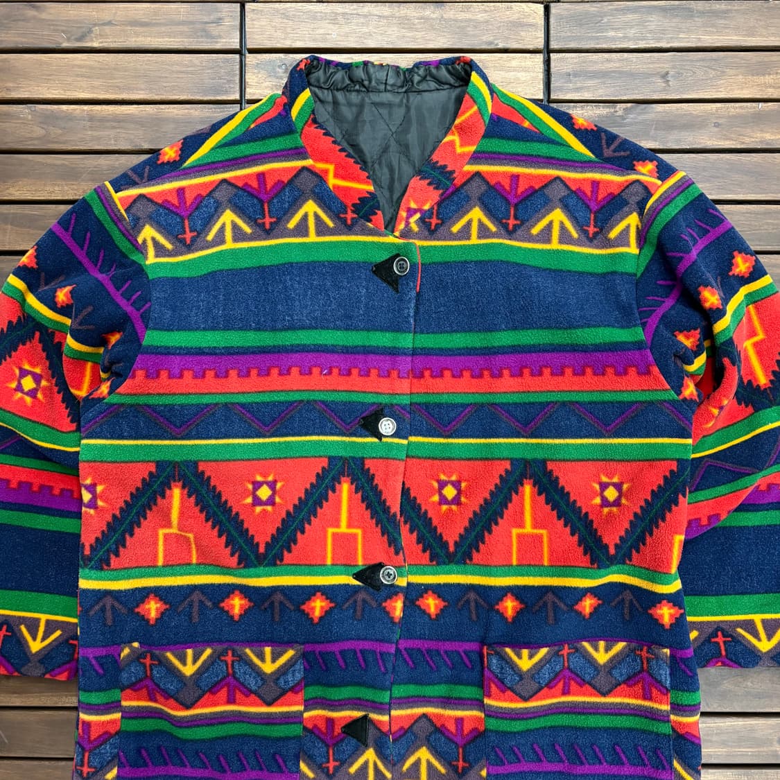 (XL) 빈티지 나바호 패턴 울 코트 상품이미지2