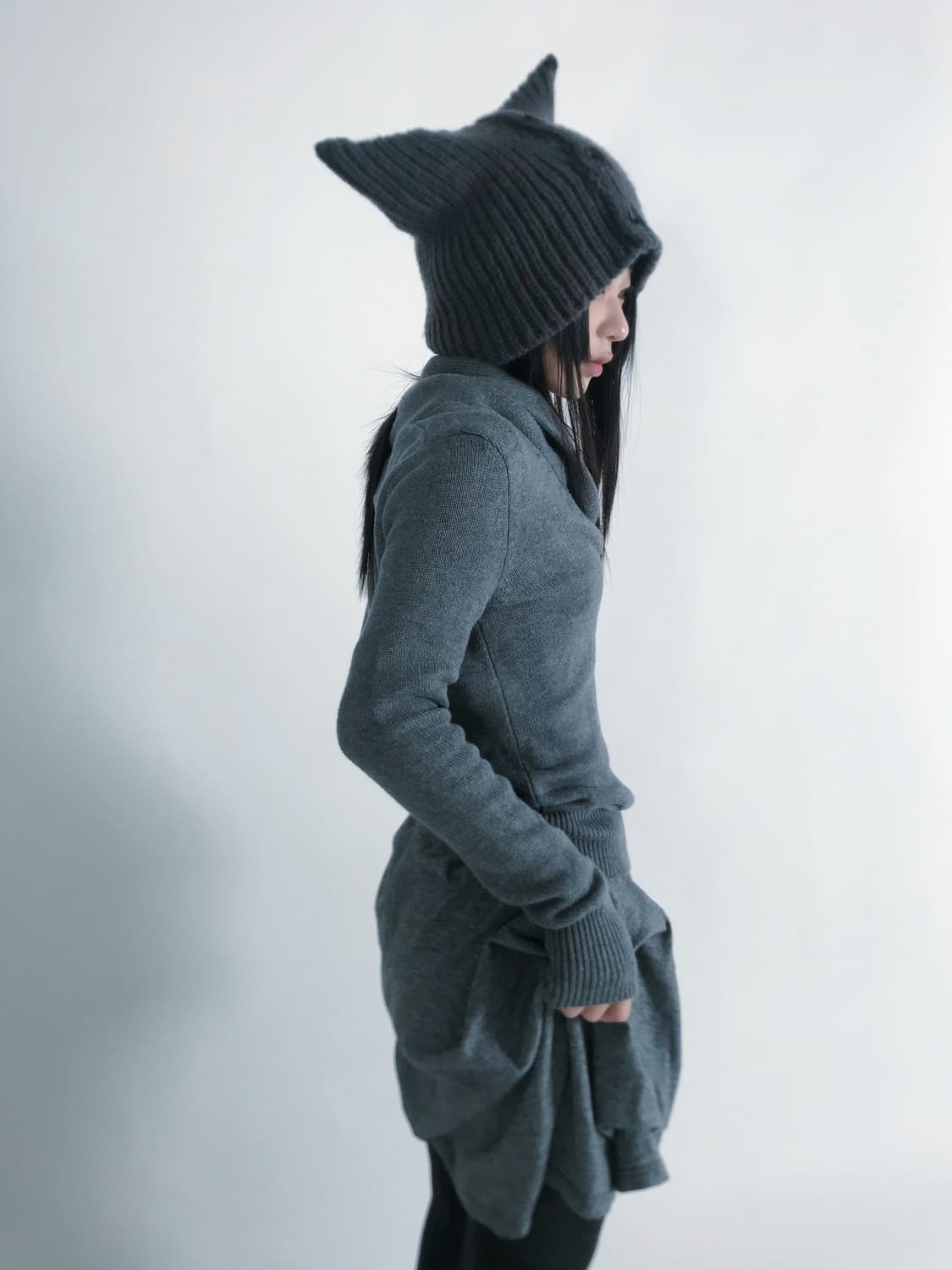 Tommy hilfiger wrap collar grey knit 상품이미지4