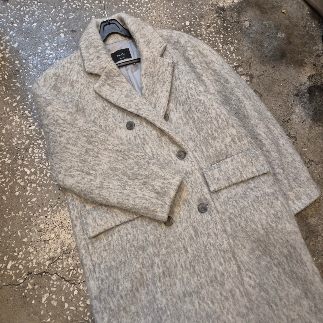 여성-FREE 모헤어 울 그레이  더블롱코트  상품이미지5