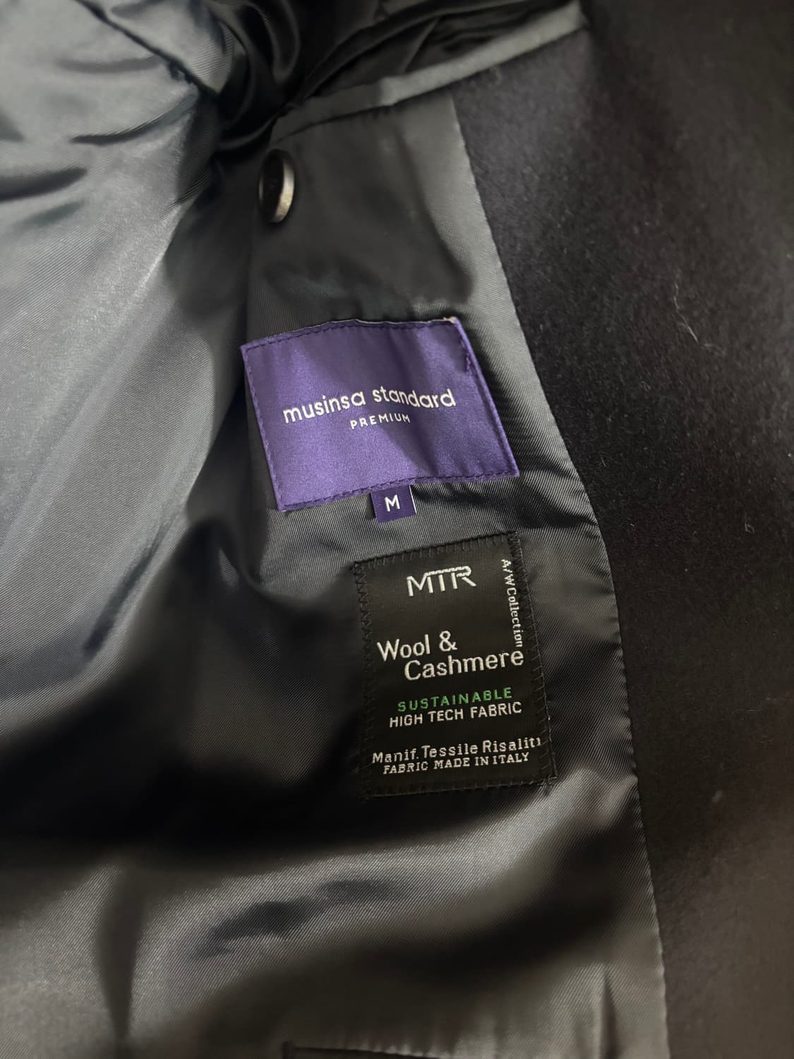 무신사 스탠다드 캐시미어 MTR 발마칸코트 네이비 M  상품이미지3