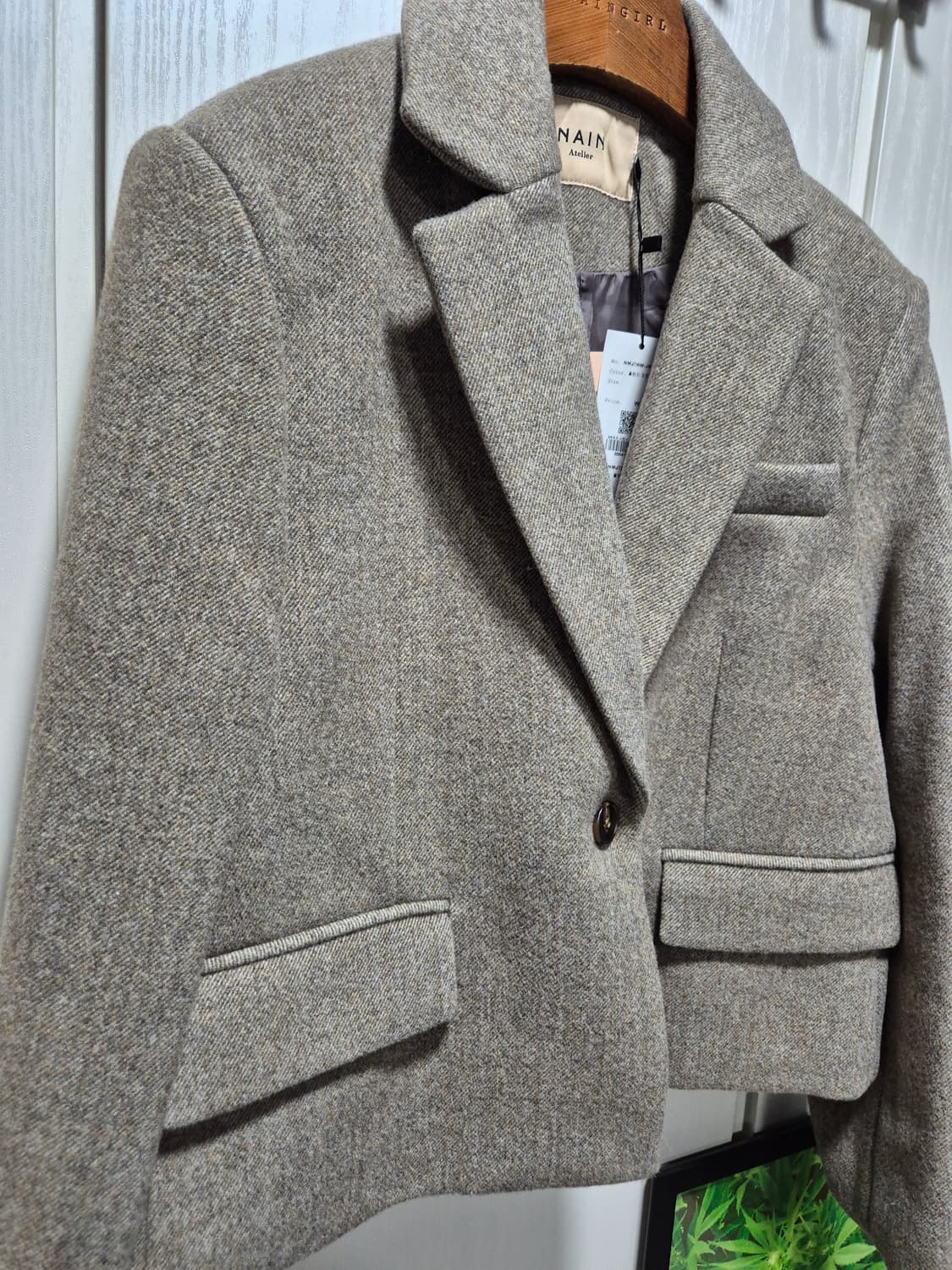 (타임세일)(새상품)NAIN 헤링본 크롭 자켓 상품이미지4