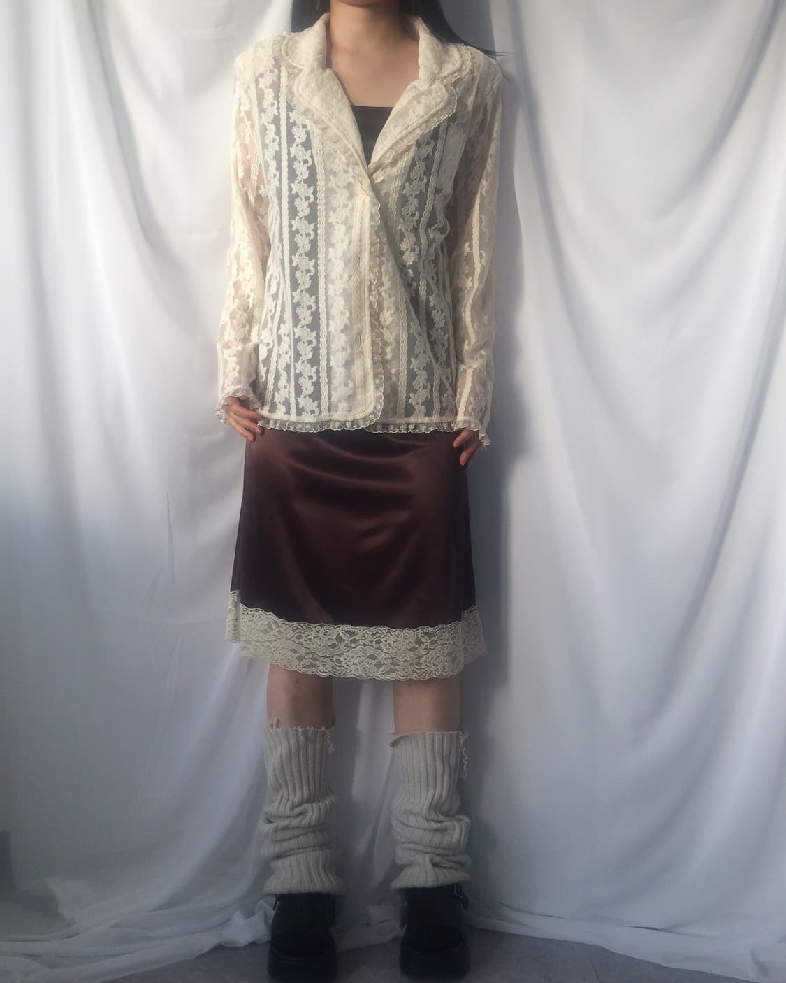 Lace trimming slip onepiece 상품이미지5