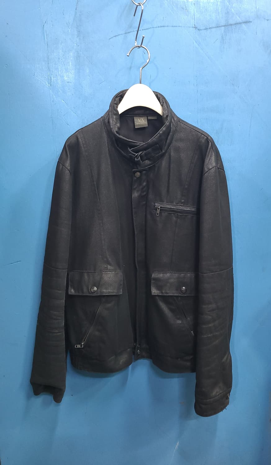 아르마니 왁스 바이커 자켓 상품이미지4