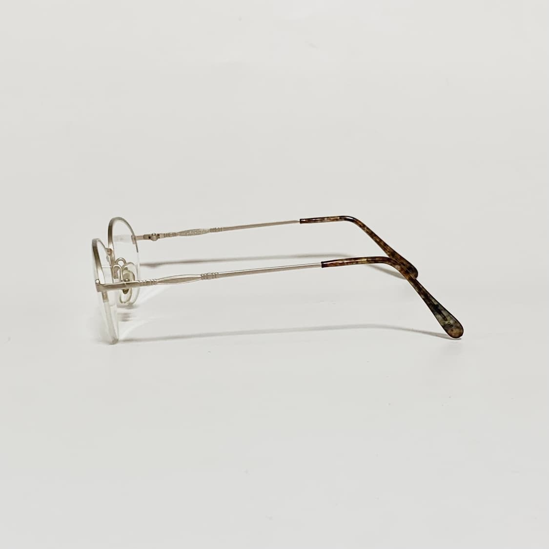 916 골드 하금테 안경 라운드 메탈 브로우라인 90년대 데드스탁  상품이미지5