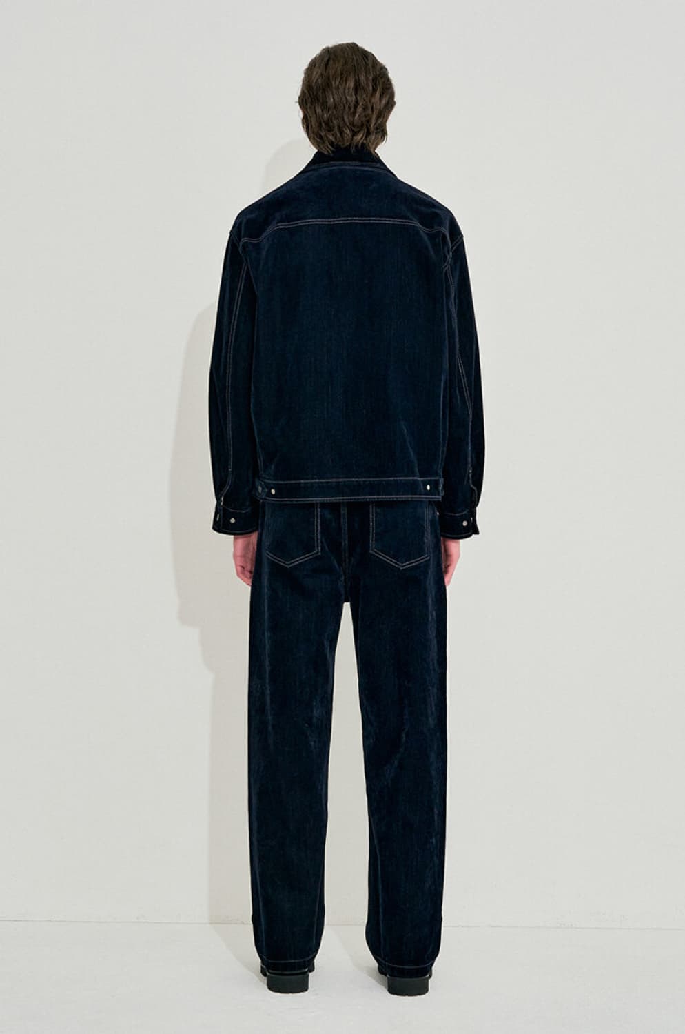 시스템옴므 벨벳 플로킹 데님 네이비 셋업 상품이미지8