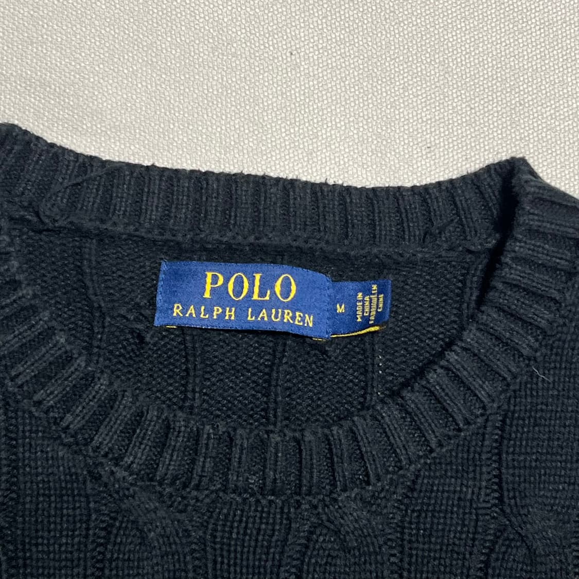 M 폴로랄프로렌 코튼 케이블 블랙 니트 상품이미지4