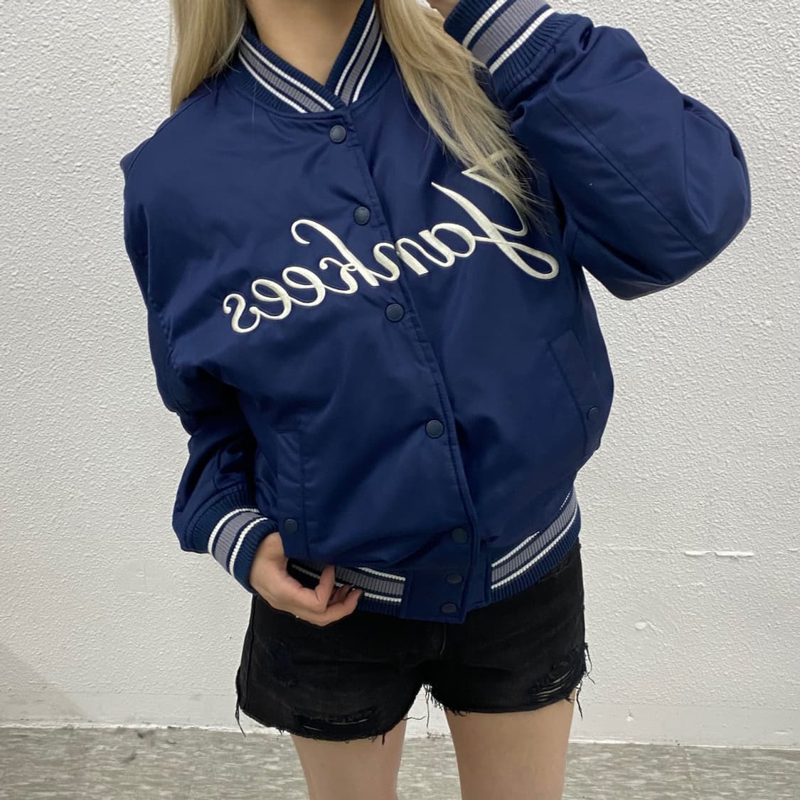 뉴에라 센터로고 네이비 바시티 자켓 90 상품이미지1