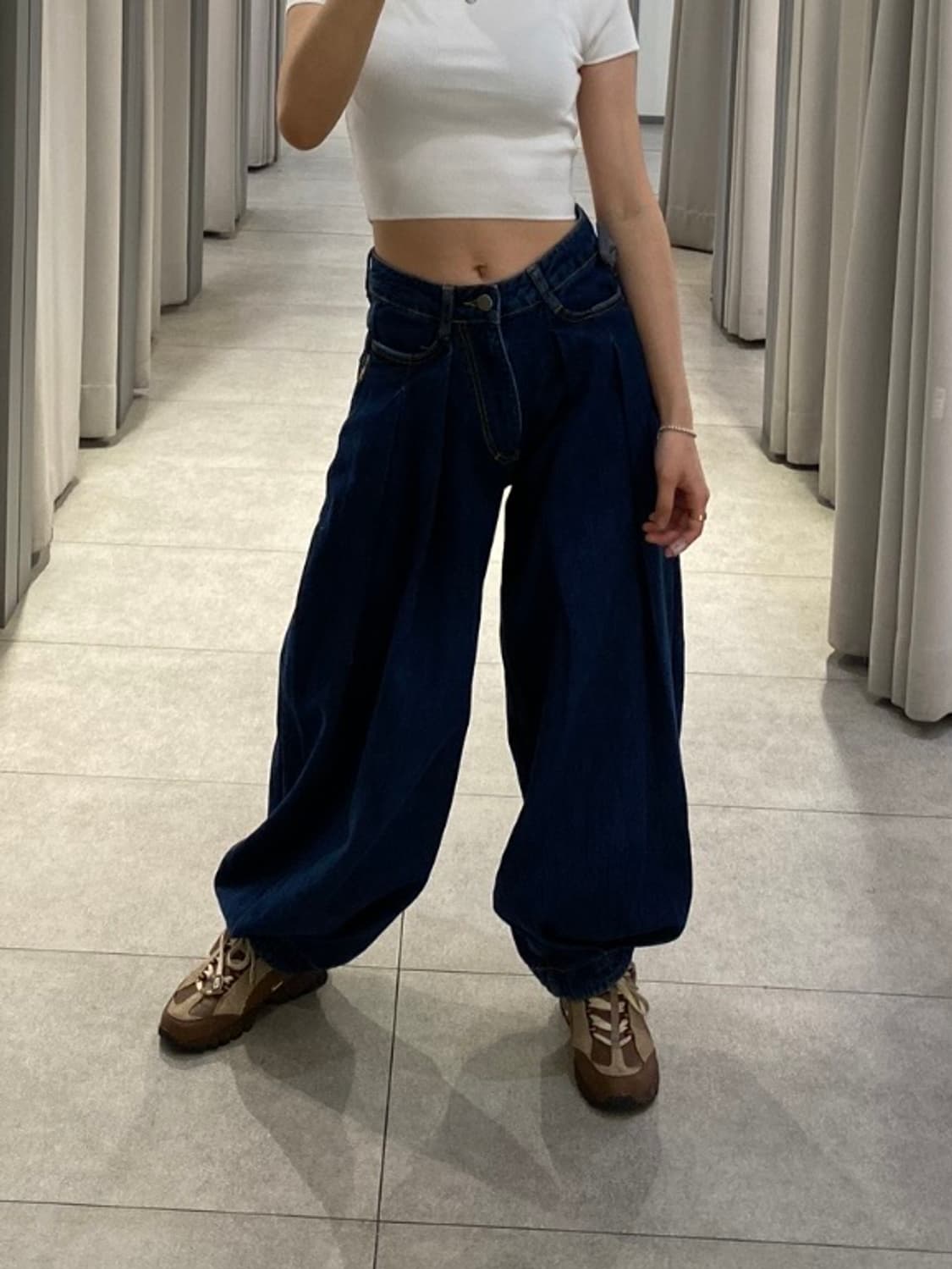 자라 아더에러 와이드 레그 진 블루 상품이미지4