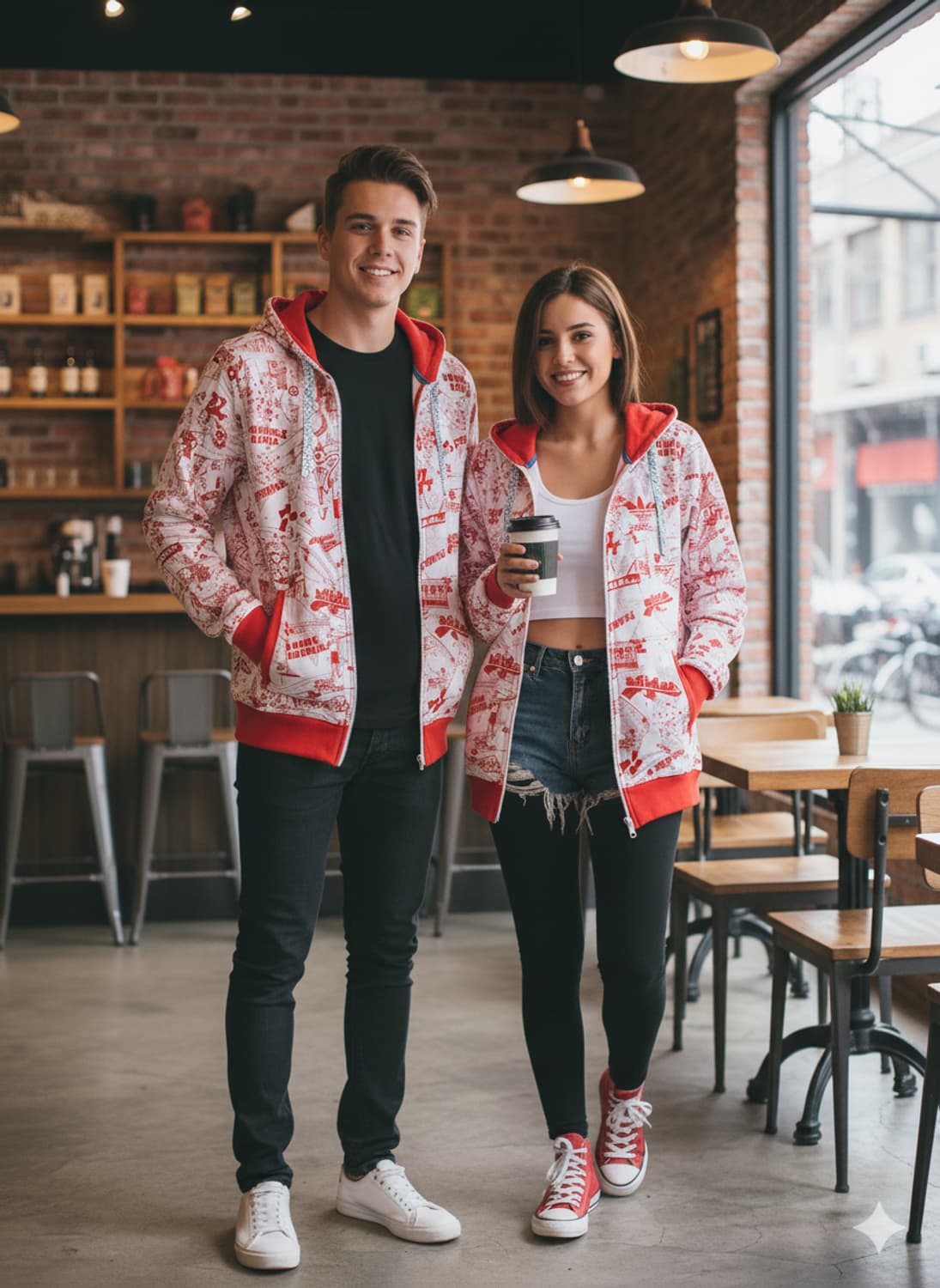 아디다스 패턴 기모 후드집업 100 상품이미지2