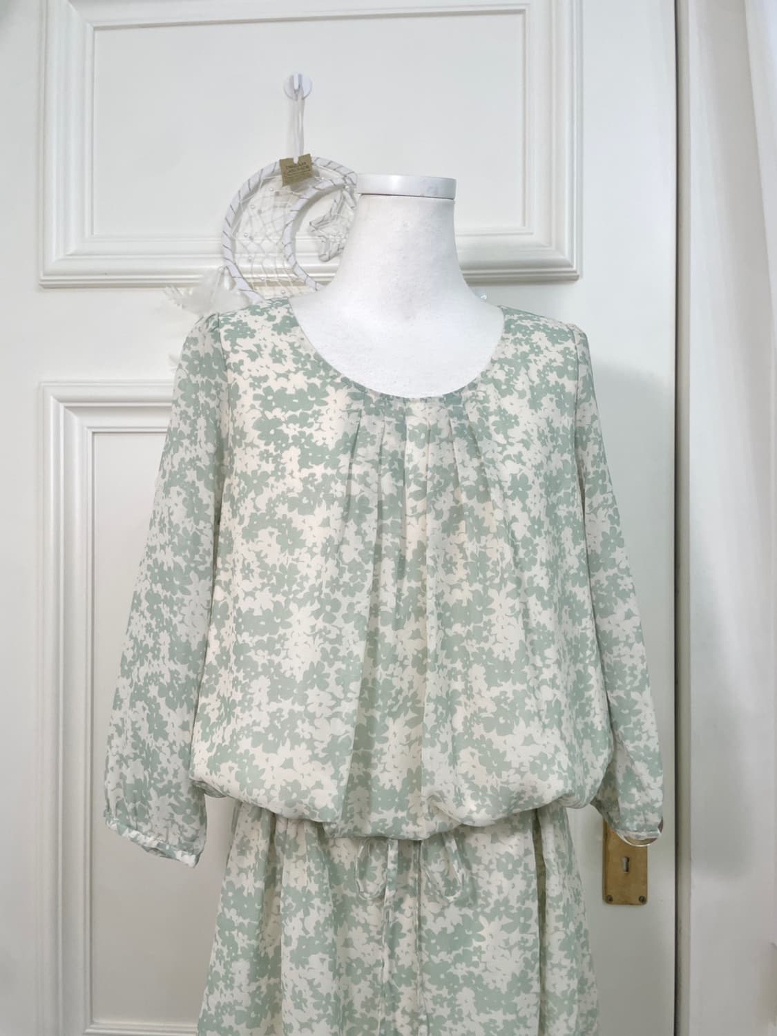 mint ivory flower waist string mini opc 상품이미지5