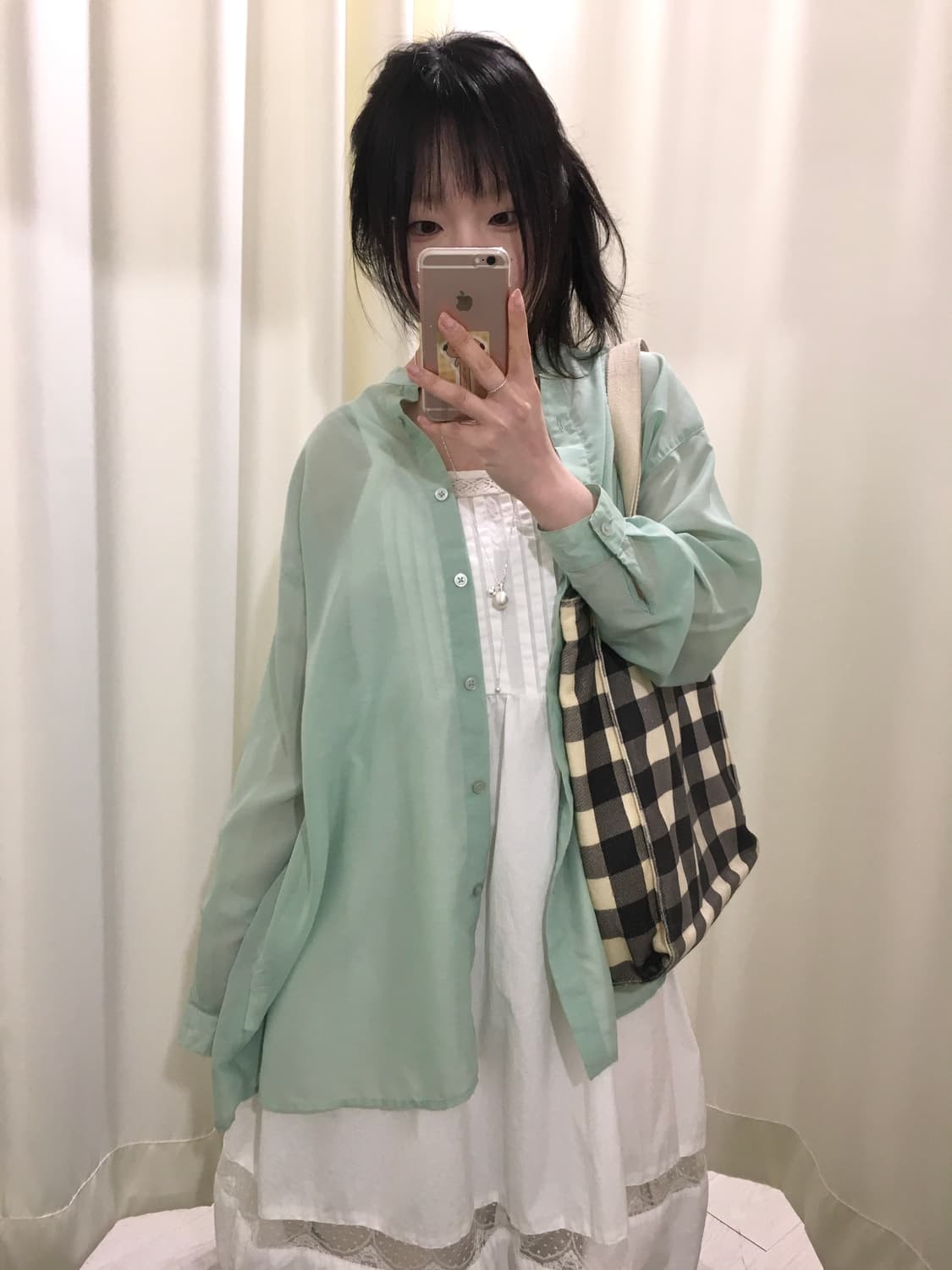 Mint Semi-Sheer Shirt 상품이미지5