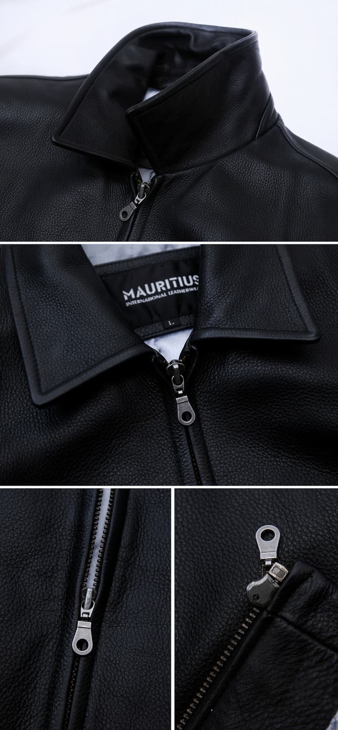 모리셔스 풀그레인 버팔로 가죽 싱글 라이더 자켓 (L / 105+) 상품이미지8