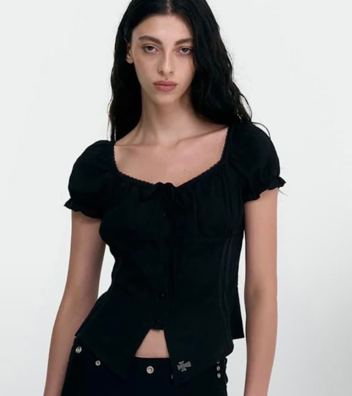 구해요)))2000아카이브스 벨라블라우스 블랙 상품이미지1