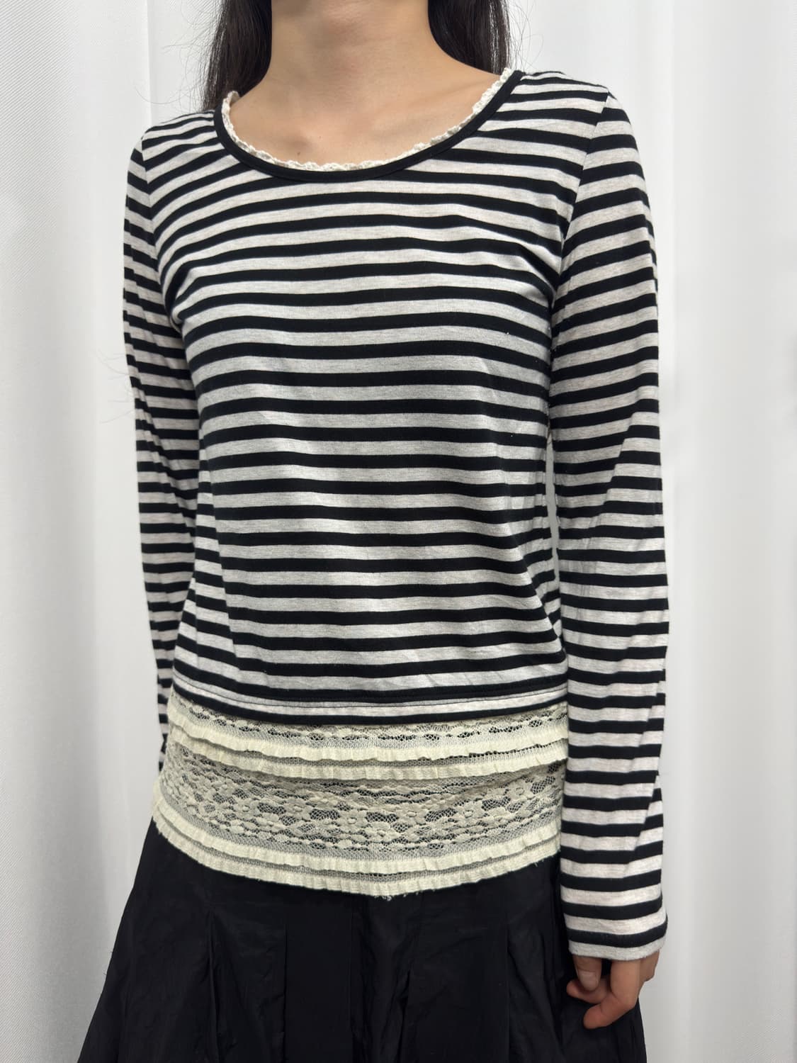 sorri dere stripe lace longsleeve 상품이미지2