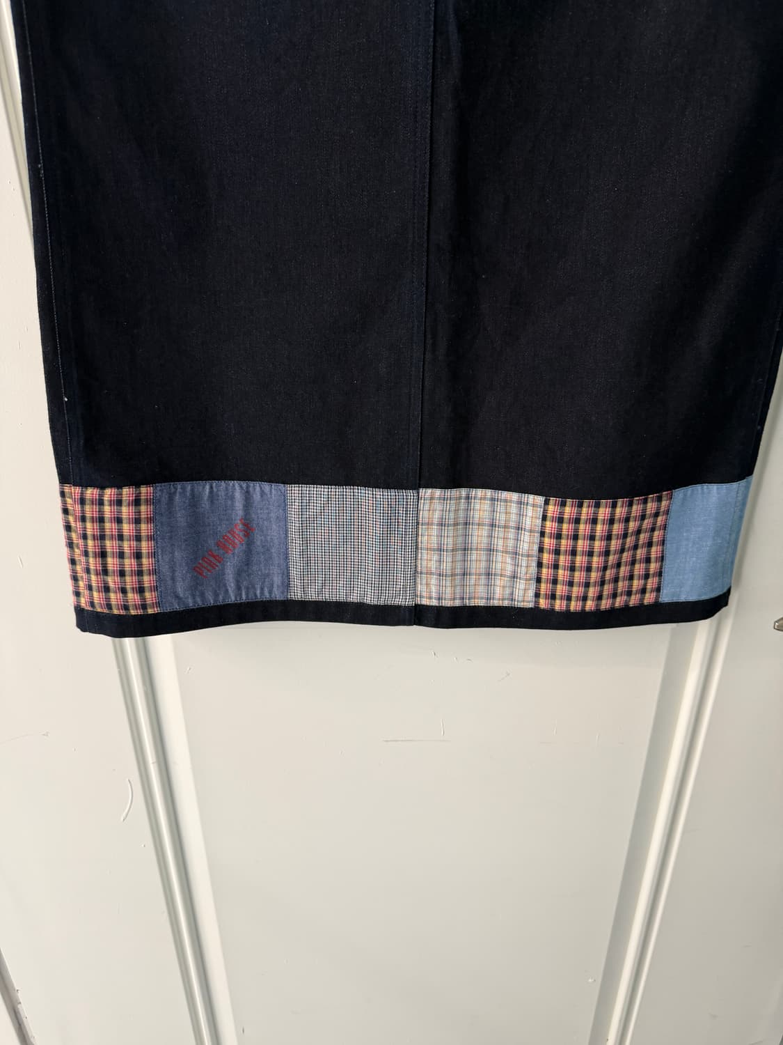 일본빈티지 핑크하우스 패치워크 데님스커트 상품이미지3