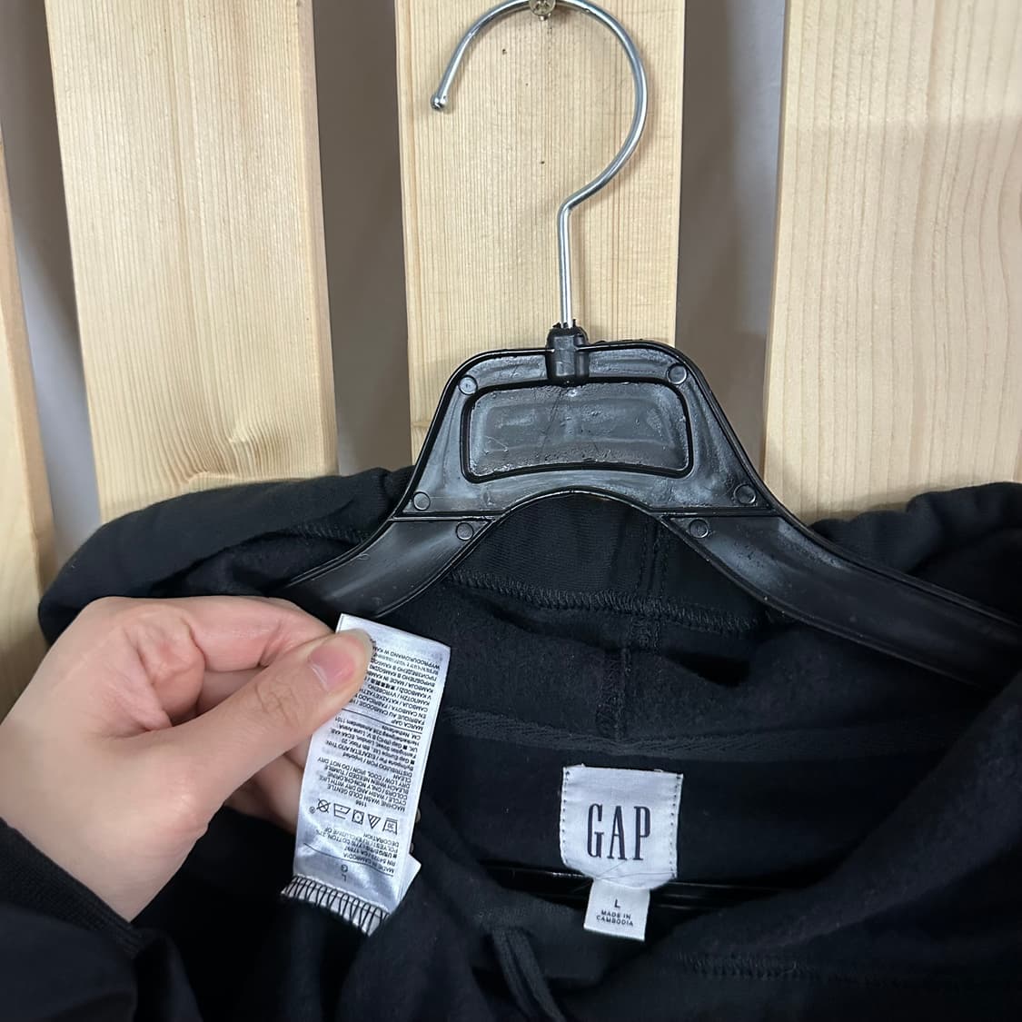 (L) GAP 갭 블랙 후드티 상품이미지4