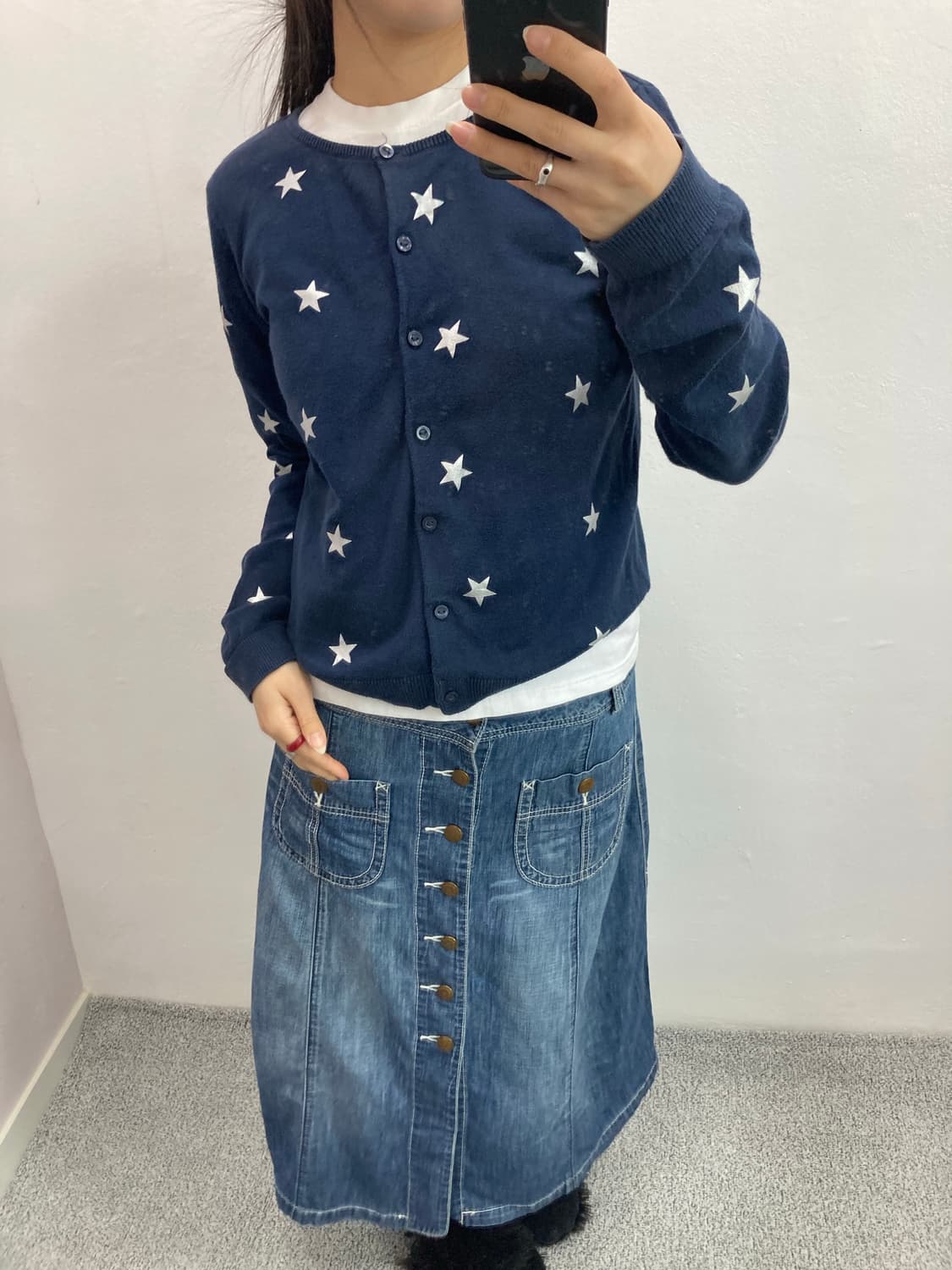H&M 별무늬 네이비 가디건 상품이미지4