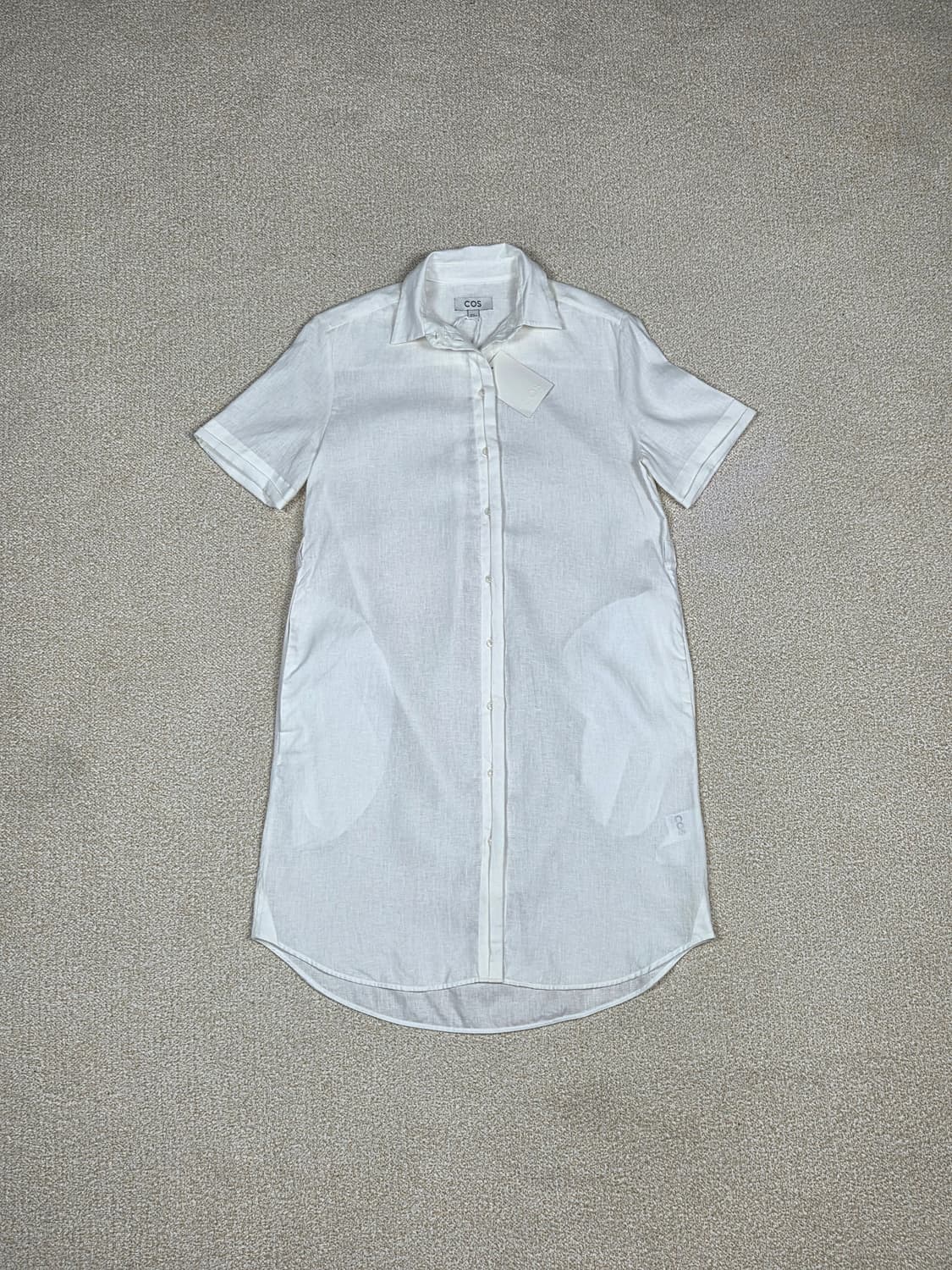 (새상품) [COS] 100% 린넨 반팔 셔츠 원피스 | S00032 상품이미지1