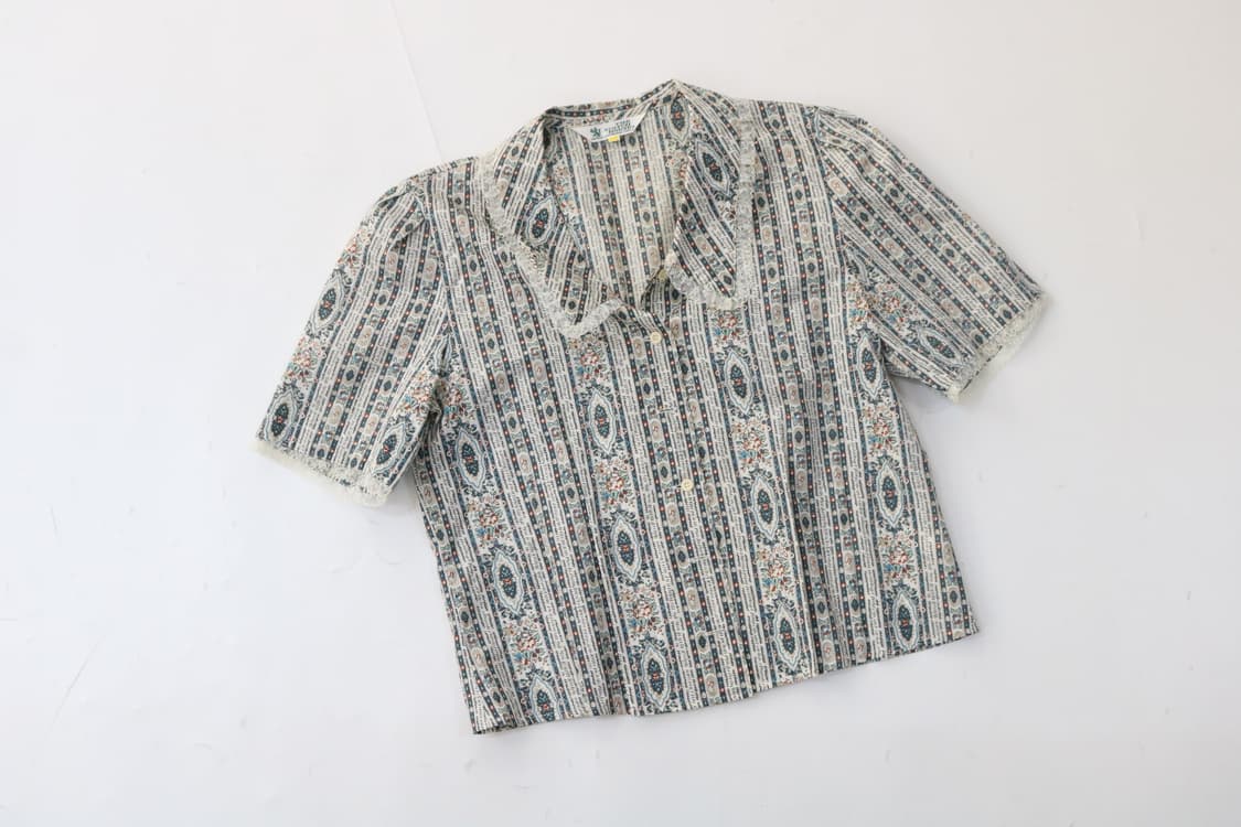  스코치하우스 빈티지 에스닉 페이즐리 레이스 블라우스 (F) 상품이미지3