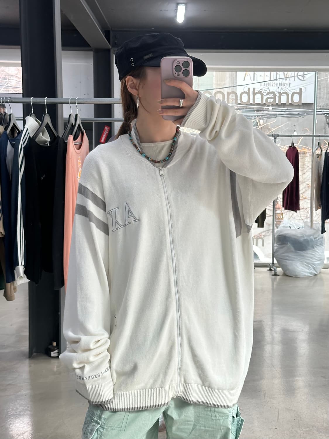 아르마니 익스체인지 AX로고 니트집업 상품이미지3