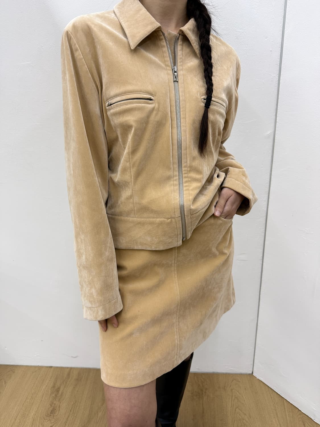 90's helmut lang velvet set 상품이미지1