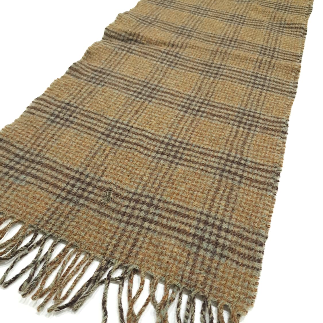 MX351 폴로 랄프로렌 올리브그린 글렌체크 버진울 목도리 머플러 상품이미지3