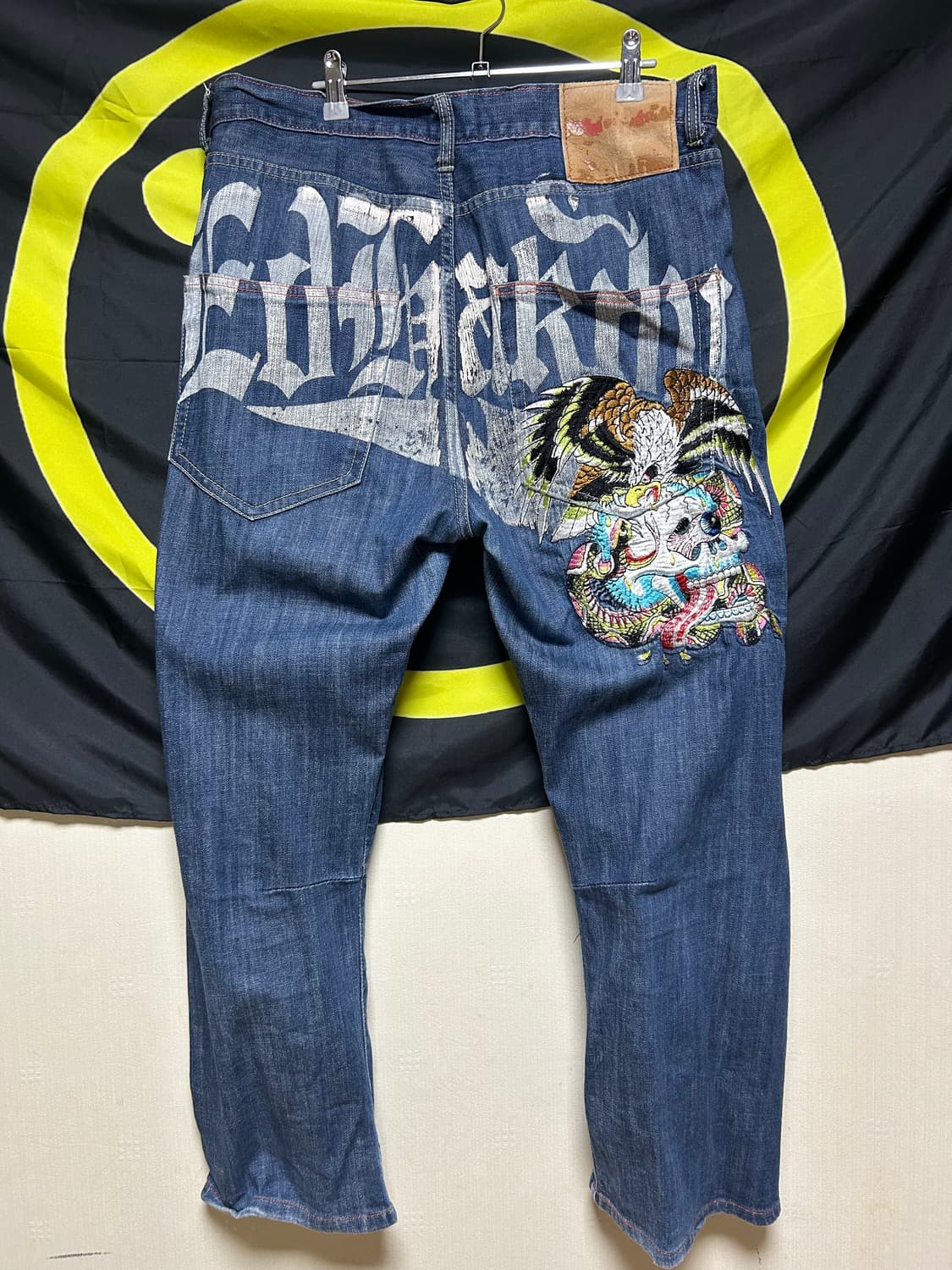 Ed hardy 에드 하디 스컬자수 데님 팬츠 상품이미지1