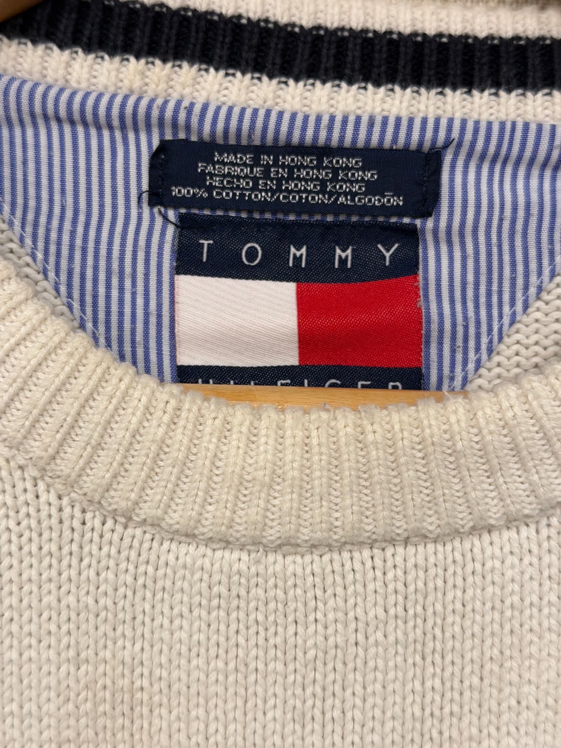 타미힐피거 90's 단가라니트 XL 화이트 상품이미지2