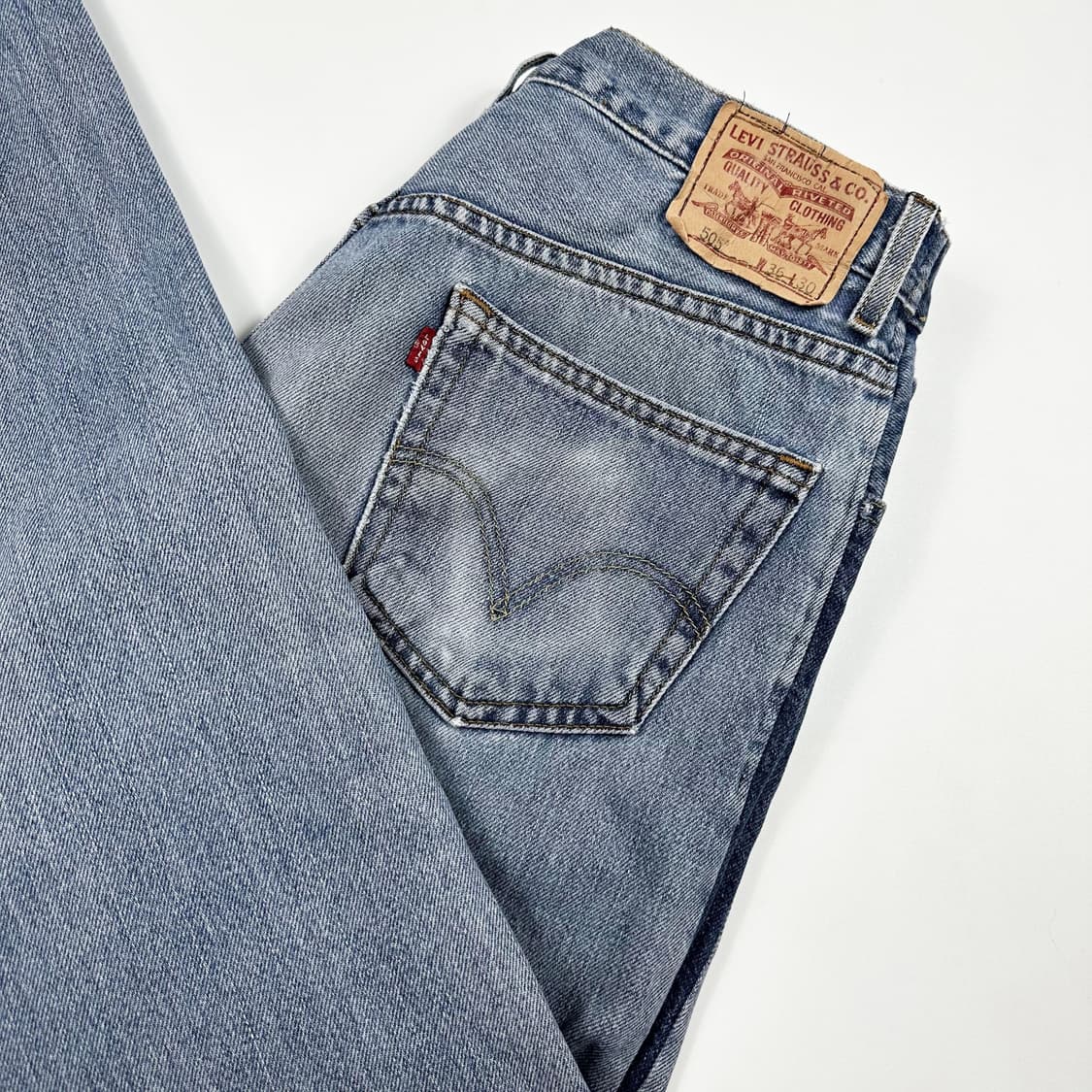 34 리바이스 505 연청 진청 커스텀 레귤러 데님팬츠 상품이미지2